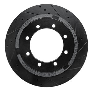 Ford F-350 Super Duty Brake Rotor (1) - Rear Right - R1 Concepts - Drilled & Slotted - Black - `11-`22